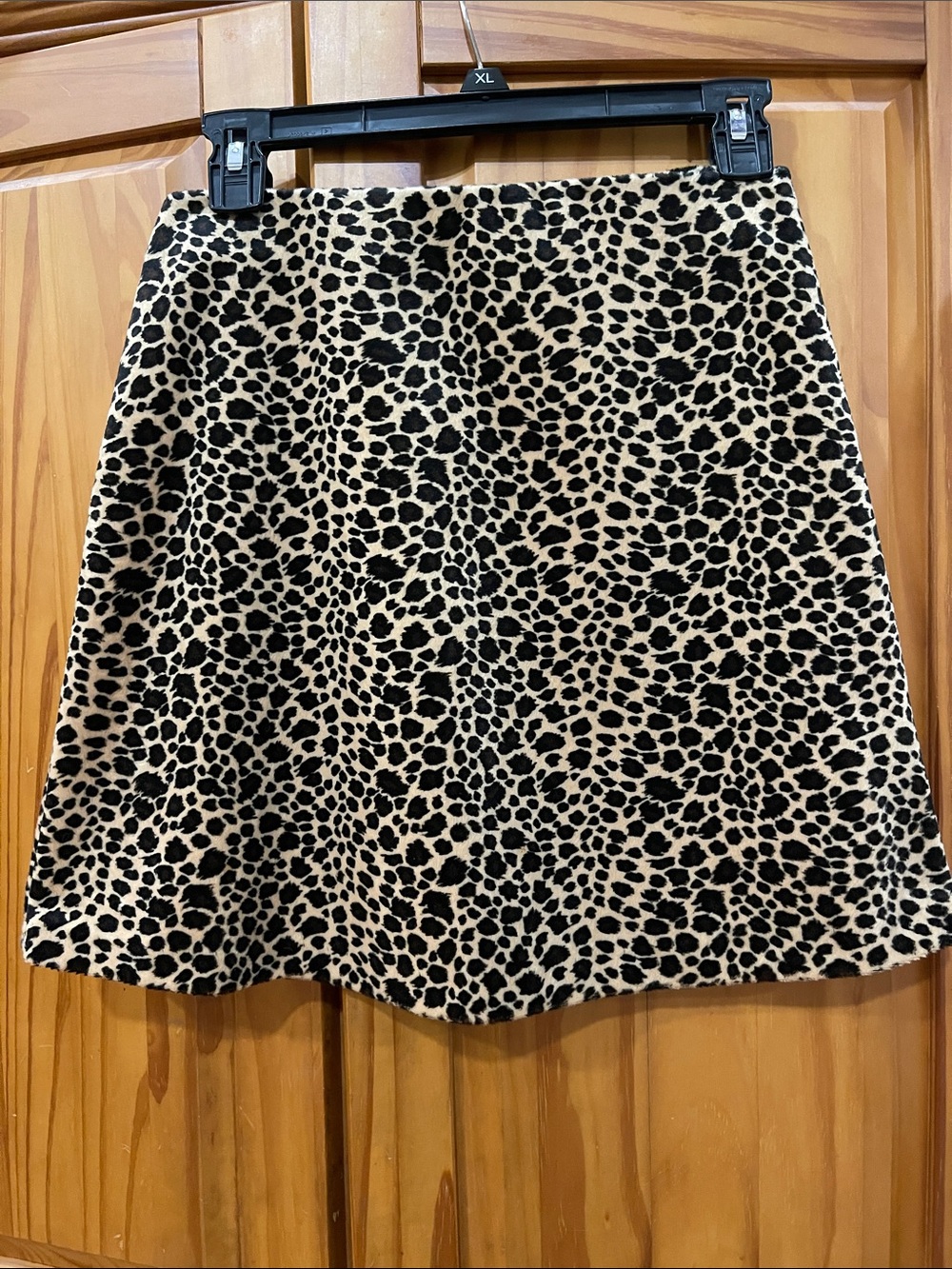 1980s Leopard Print A-Line Mini Skirt - Soft Velour ~ Made in USA 🇺🇸